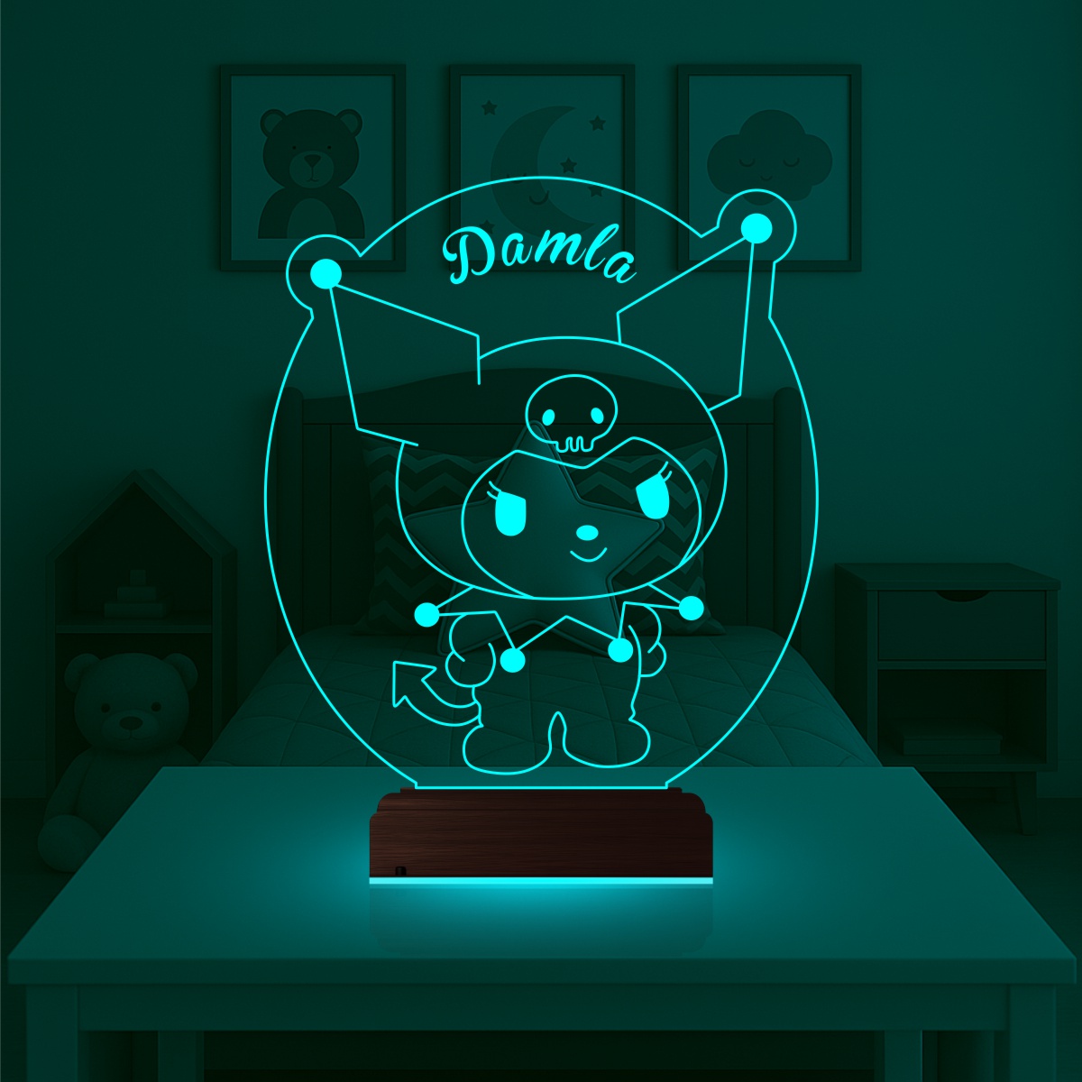 Куроми с именем — 3D LED Ночник | Подарок девочке