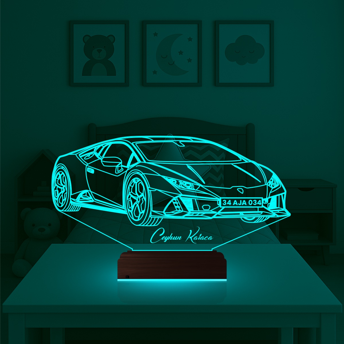 Спорткар Lamborghini — 3D LED Ночник | Подарок для него
