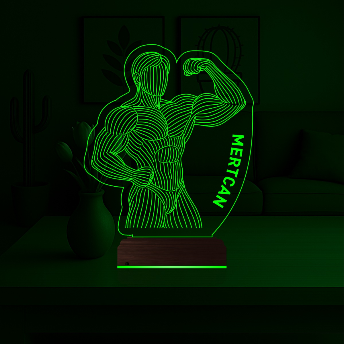 Именной подарок: 3d светильник "Бодибилдер" 4