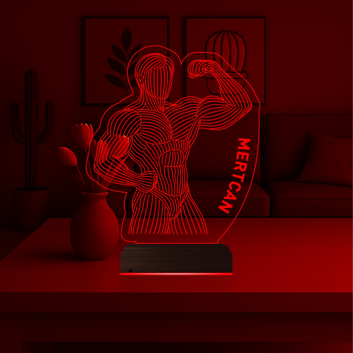 Именной подарок: 3d светильник "Бодибилдер" 5