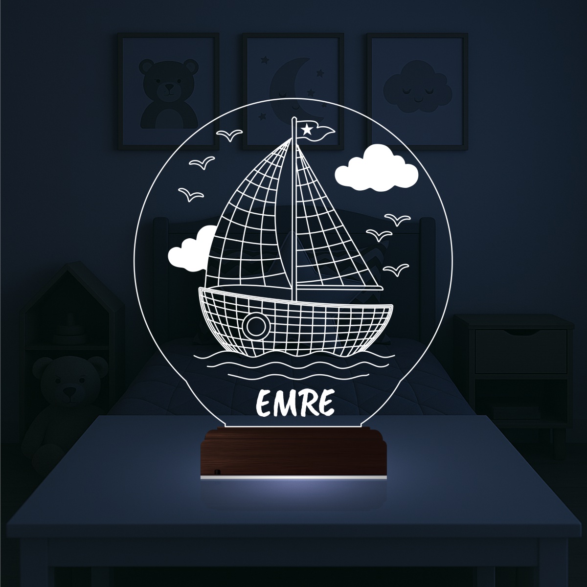 Корабль — 3D LED Ночник | Подарок ребёнку