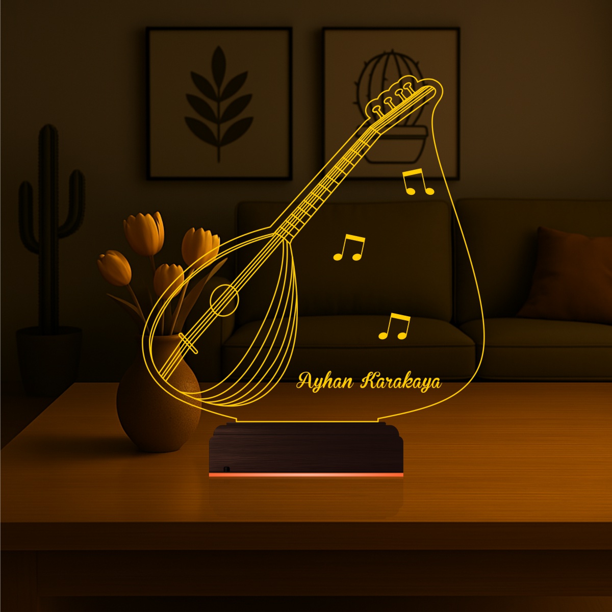 Именной подарок: 3d светильник "Саз" (Баглама) 6