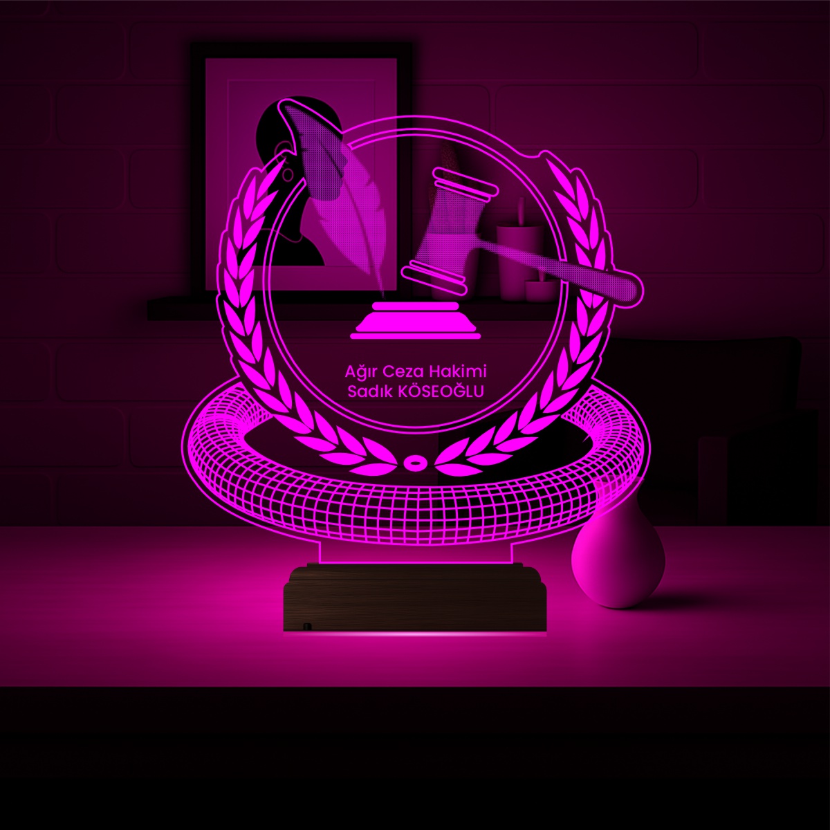 Именной подарок: 3d светильник "Символ правосудия" 3