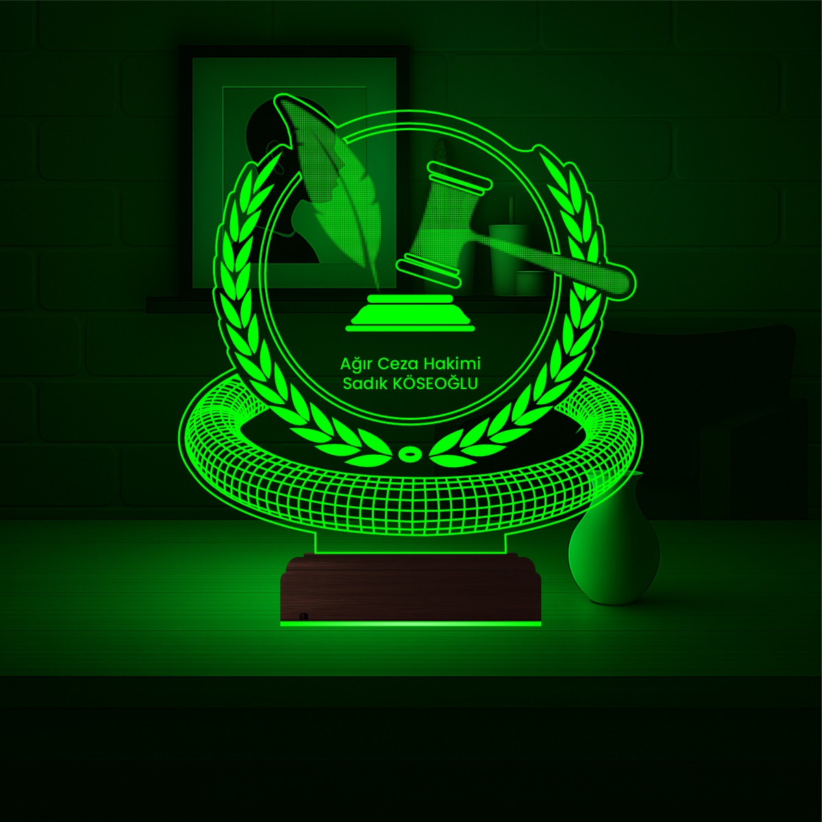 Именной подарок: 3d светильник "Символ правосудия" 4