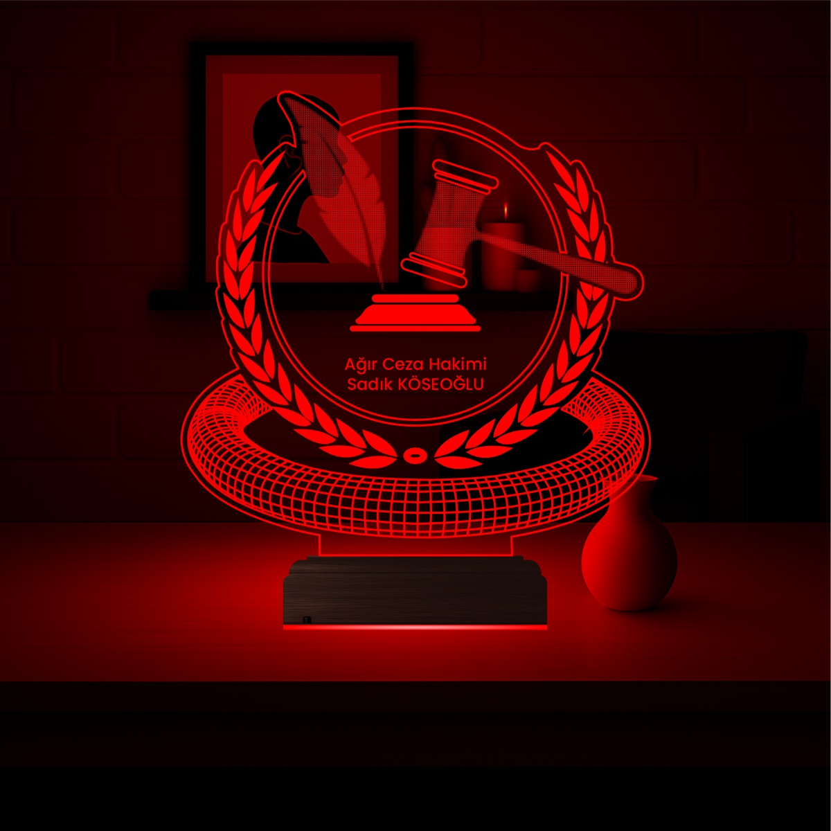 Именной подарок: 3d светильник "Символ правосудия" 5