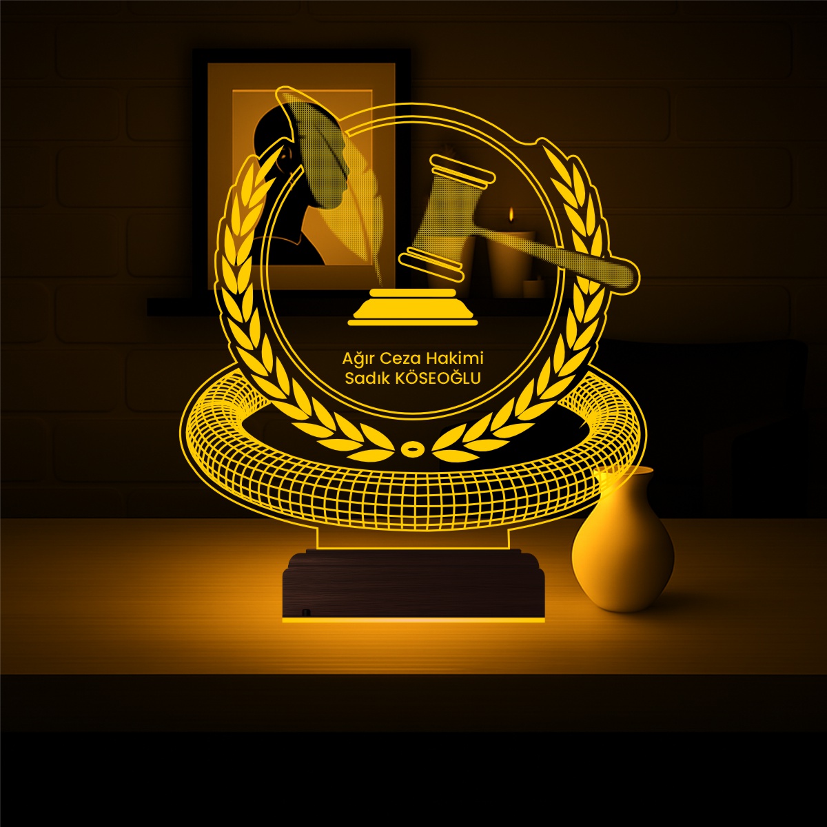Именной подарок: 3d светильник "Символ правосудия" 6