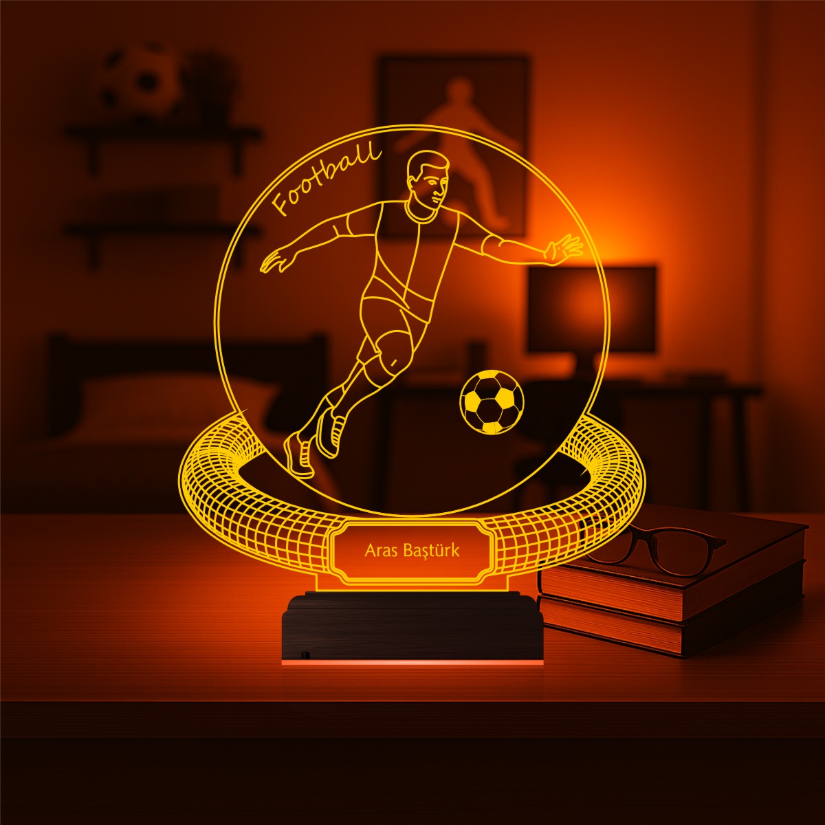 Именной подарок: 3d светильник футболист 4