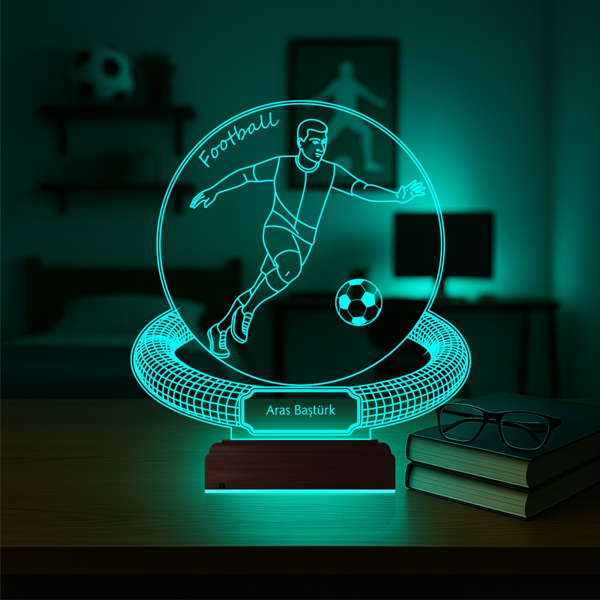 Именной подарок: 3d светильник футболист 2