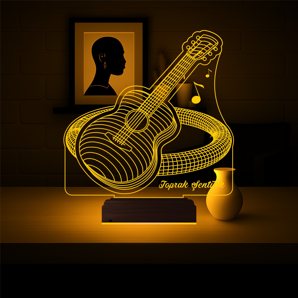 Именной подарок: 3d светильник гитара 4