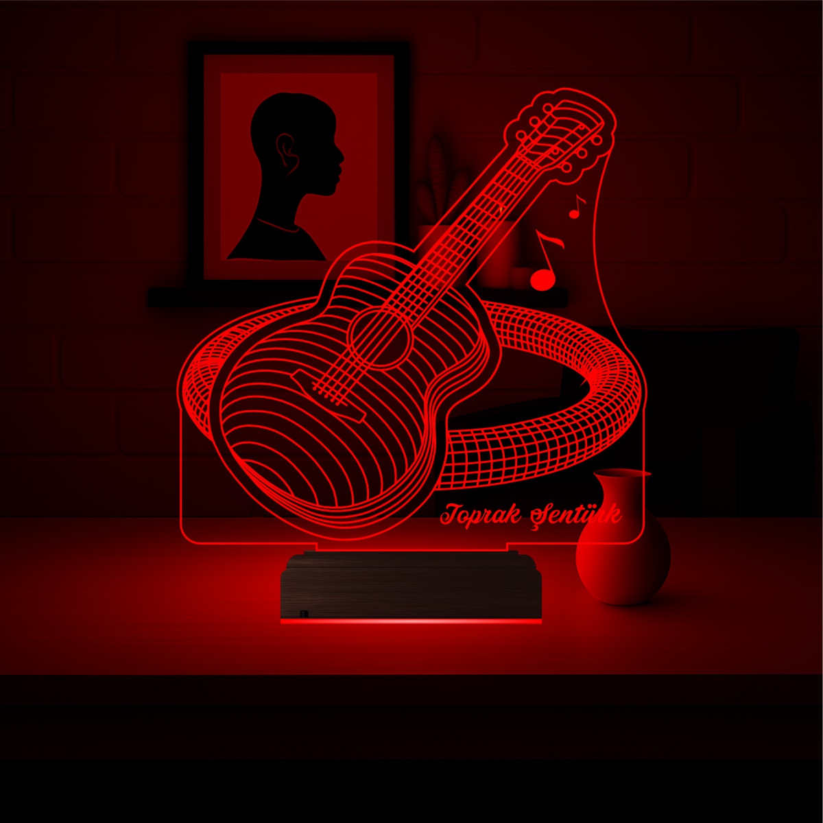 Именной подарок: 3d светильник гитара 5