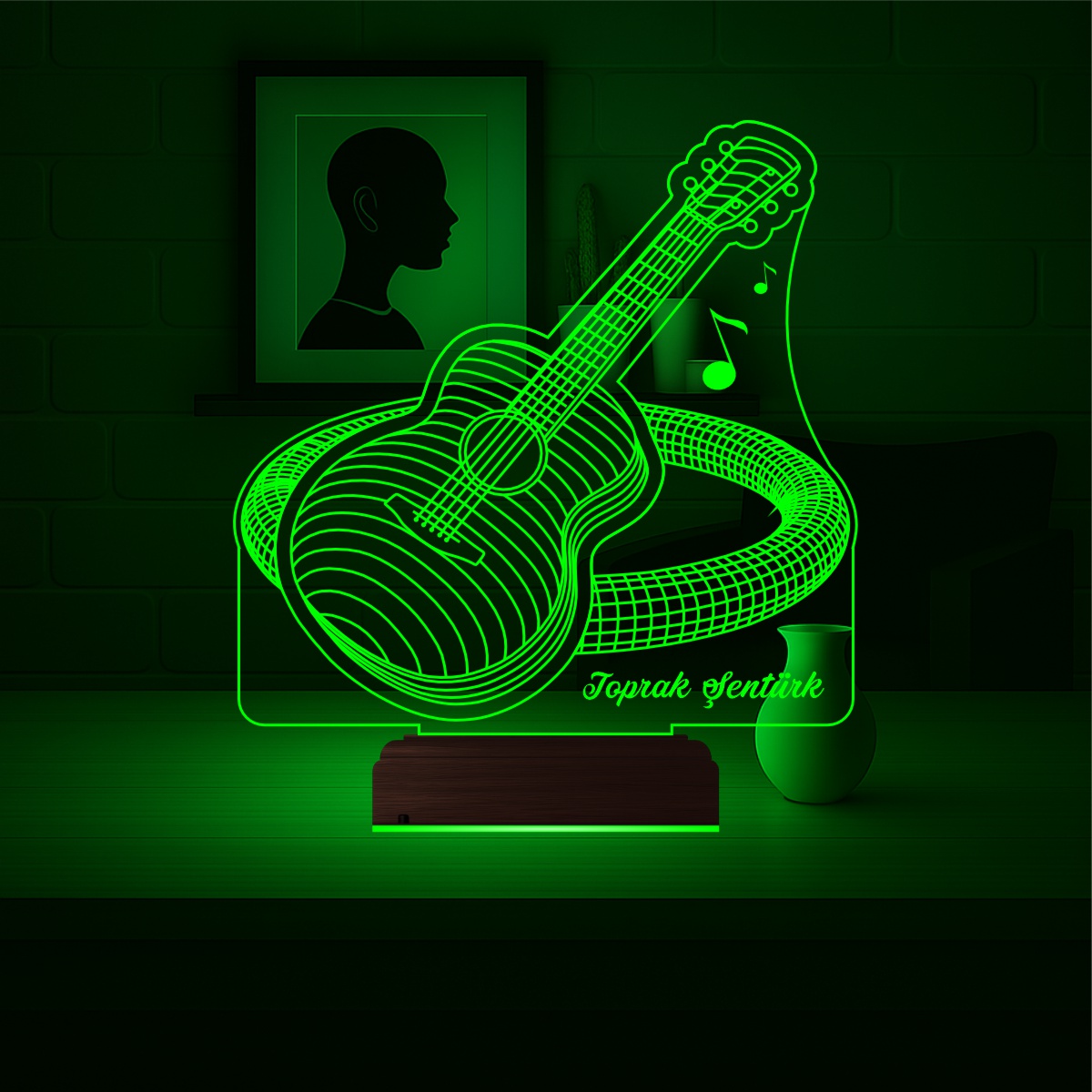Именной подарок: 3d светильник гитара 6