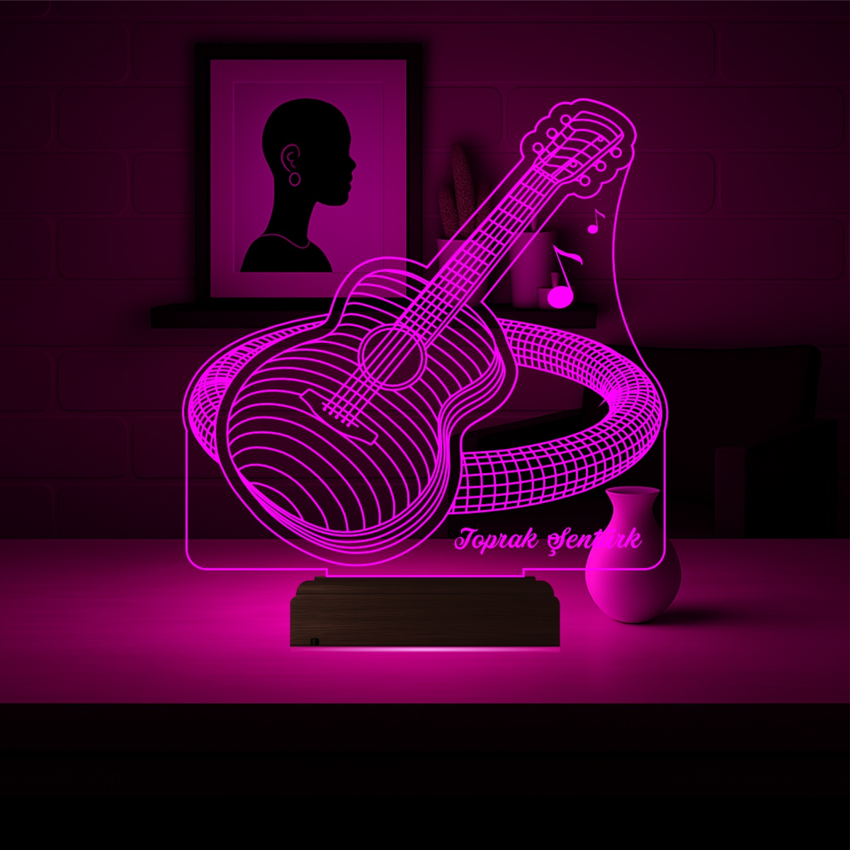 Именной подарок: 3d светильник гитара 3
