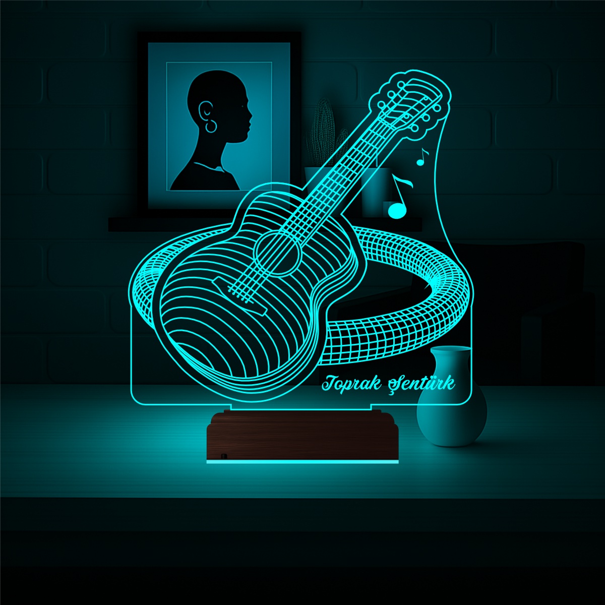 Именной подарок: 3d светильник гитара 2