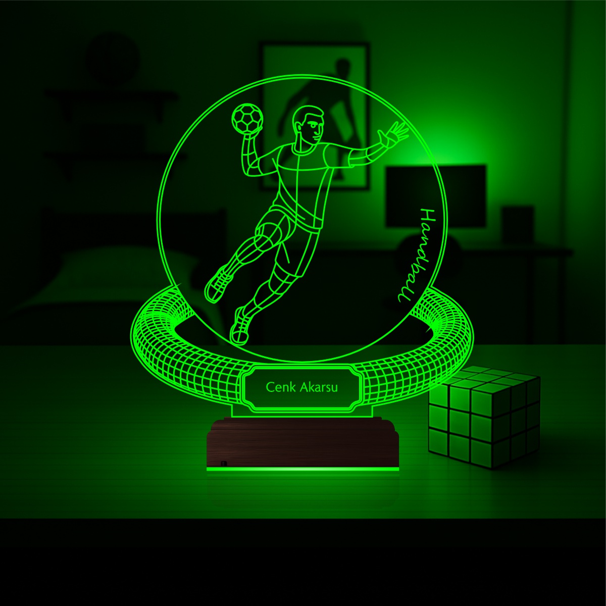 Именной подарок: 3d светильник гандболист 4
