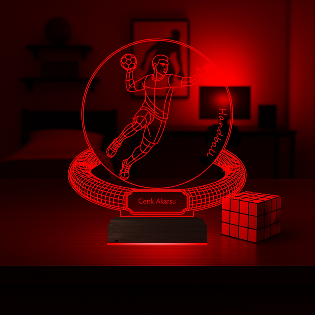 Именной подарок: 3d светильник гандболист 5