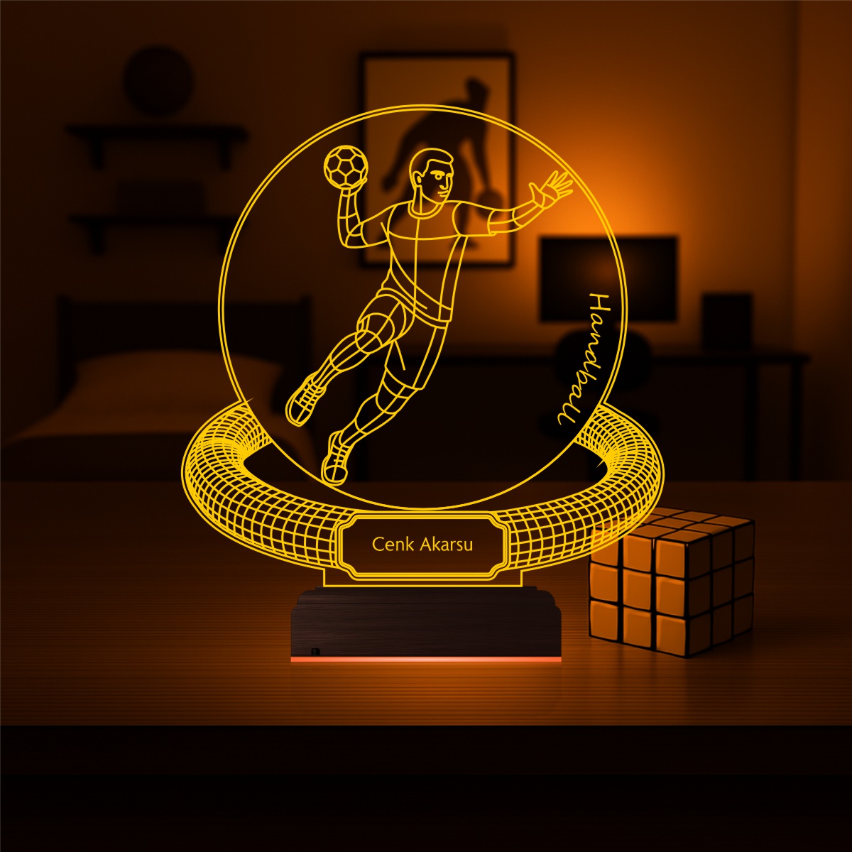 Именной подарок: 3d светильник гандболист 6