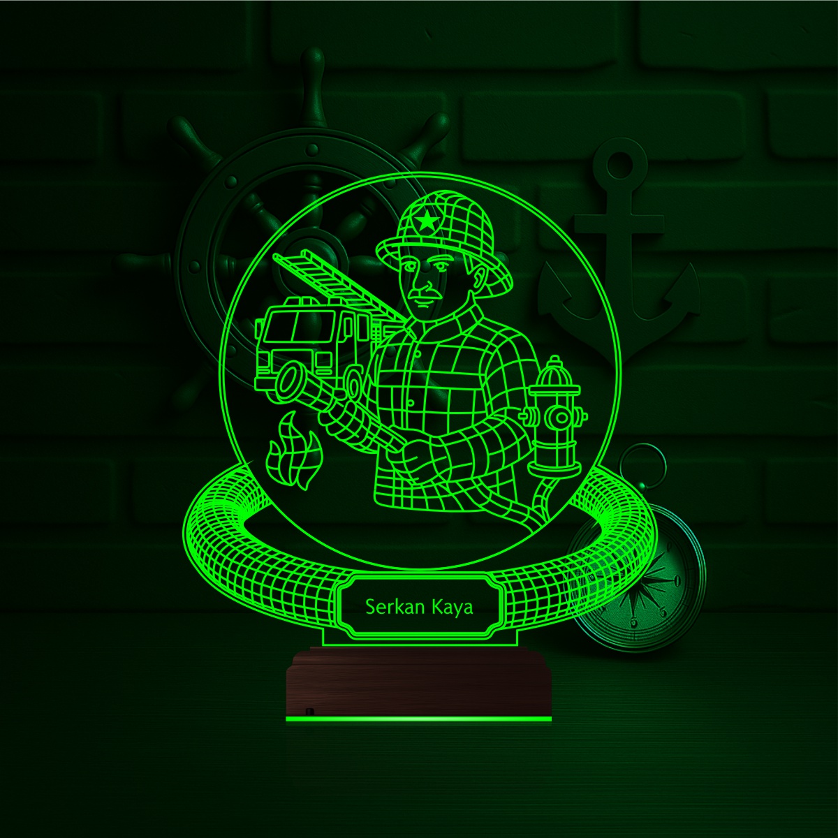 Именной подарок: 3d светильник пожарный 5