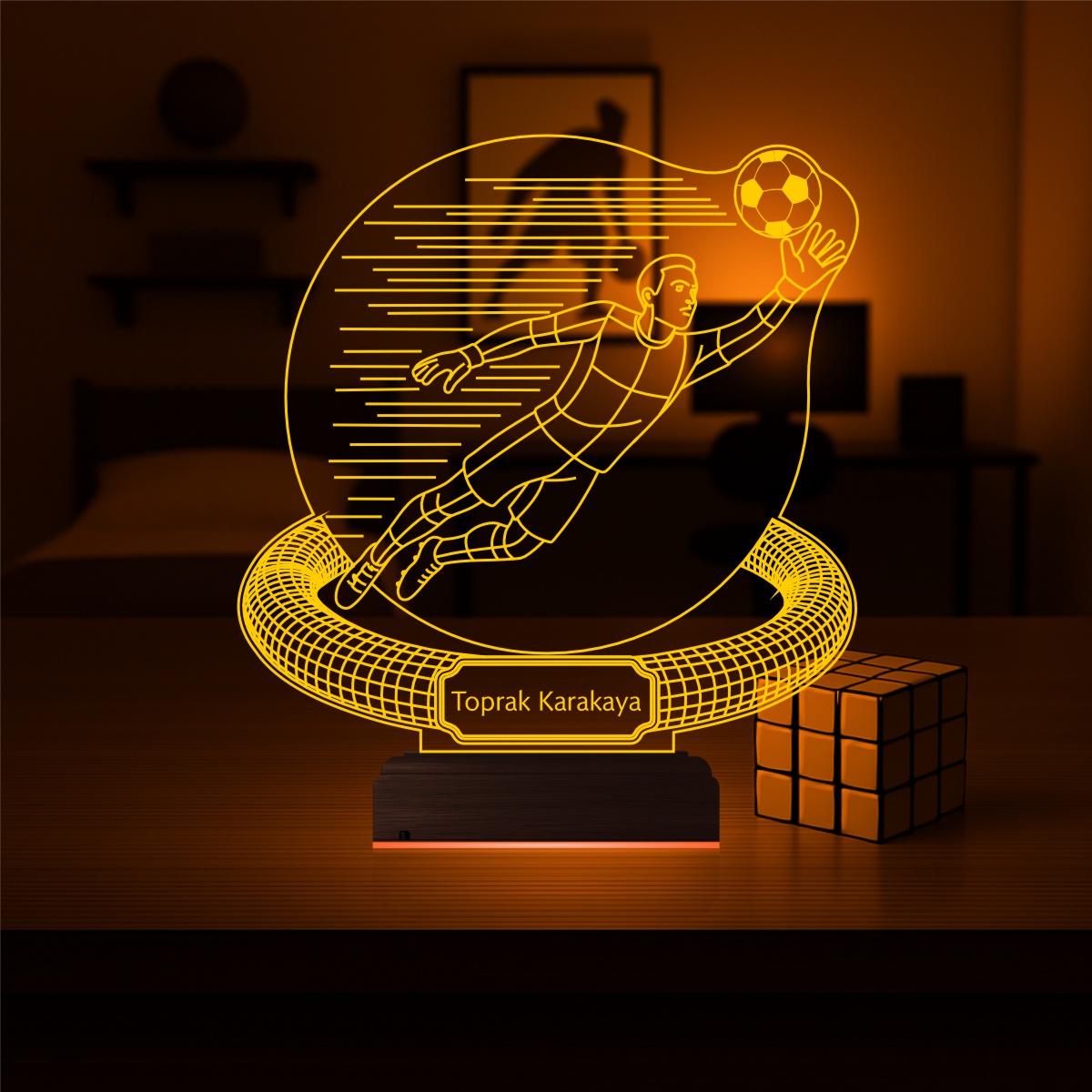 Именной подарок: 3d светильник футбольный вратарь 6
