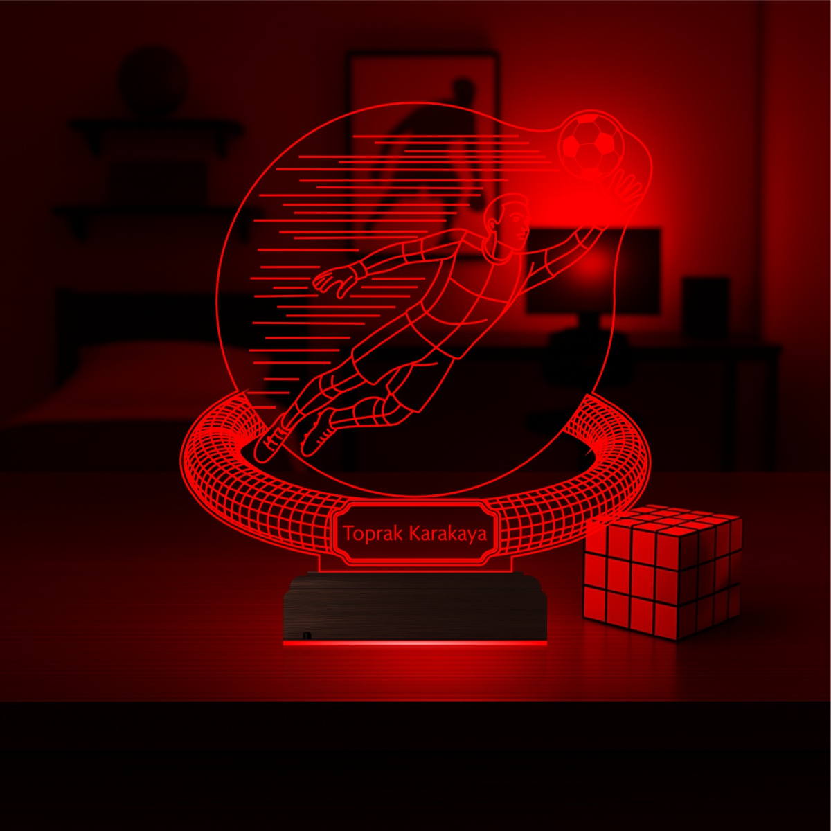 Именной подарок: 3d светильник футбольный вратарь 4