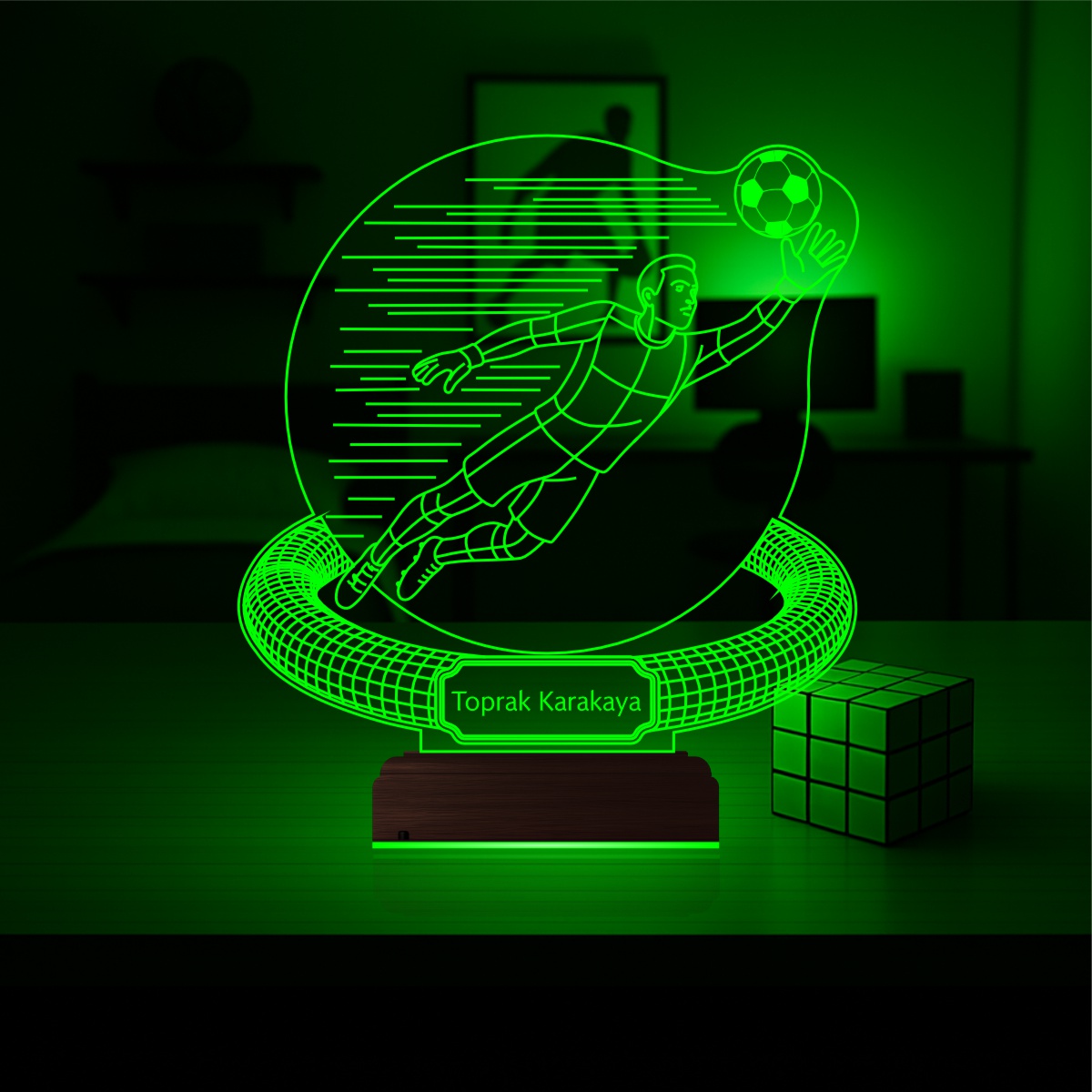 Именной подарок: 3d светильник футбольный вратарь 5