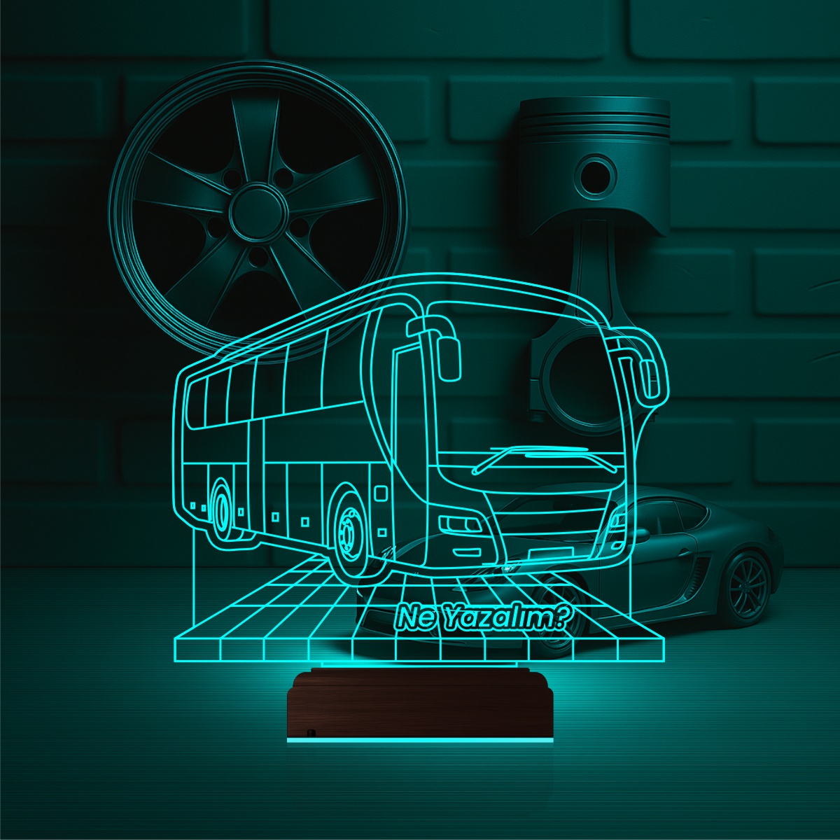 Именной подарок: 3d светильник автобус 2