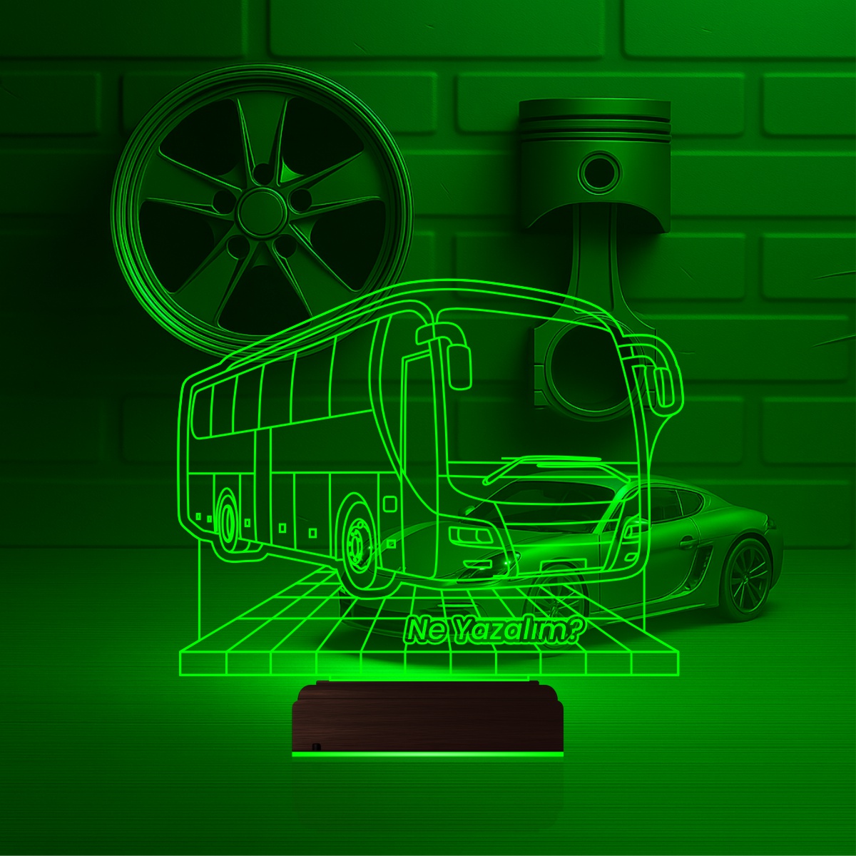 Именной подарок: 3d светильник автобус 5