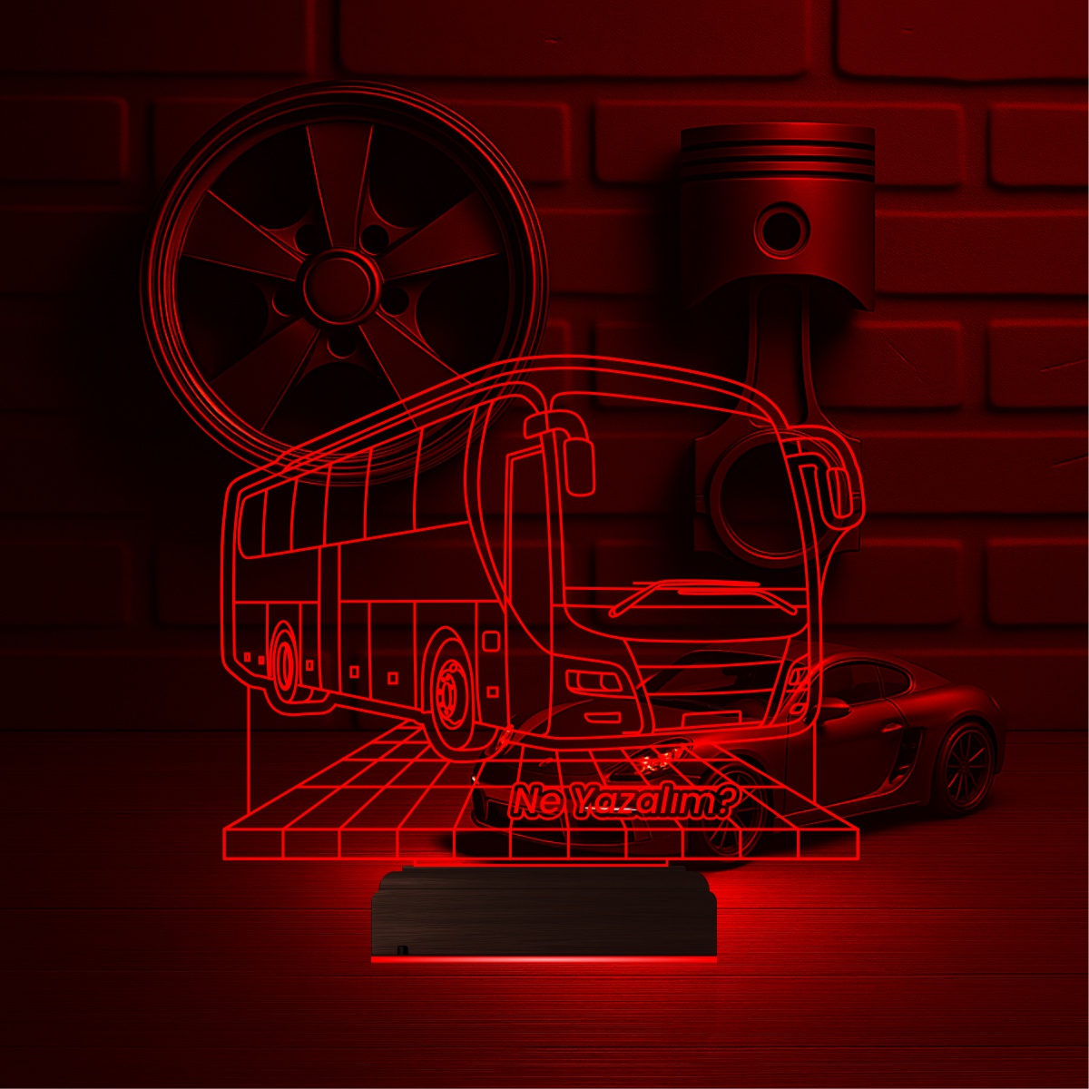 Именной подарок: 3d светильник автобус 6