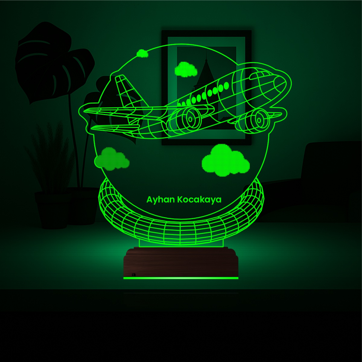 Именной подарок: 3d светильник самолет 6