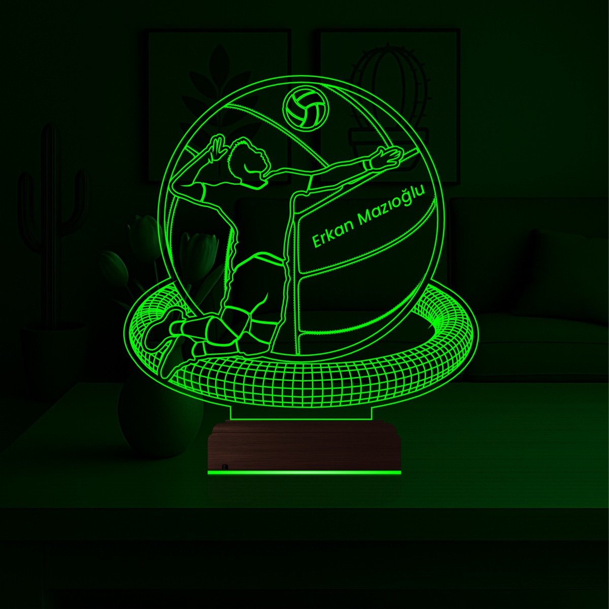 Именной подарок: 3d светильник волейболист 4