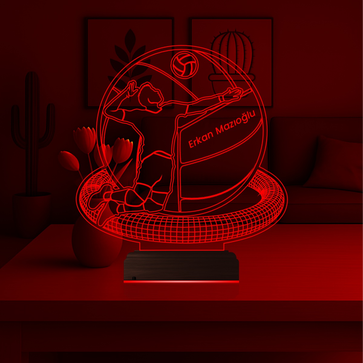 Именной подарок: 3d светильник волейболист 5