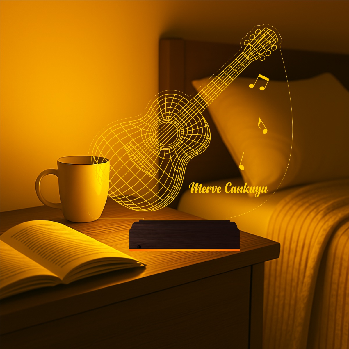 Именной подарок: 3d светильник электрогитара 3