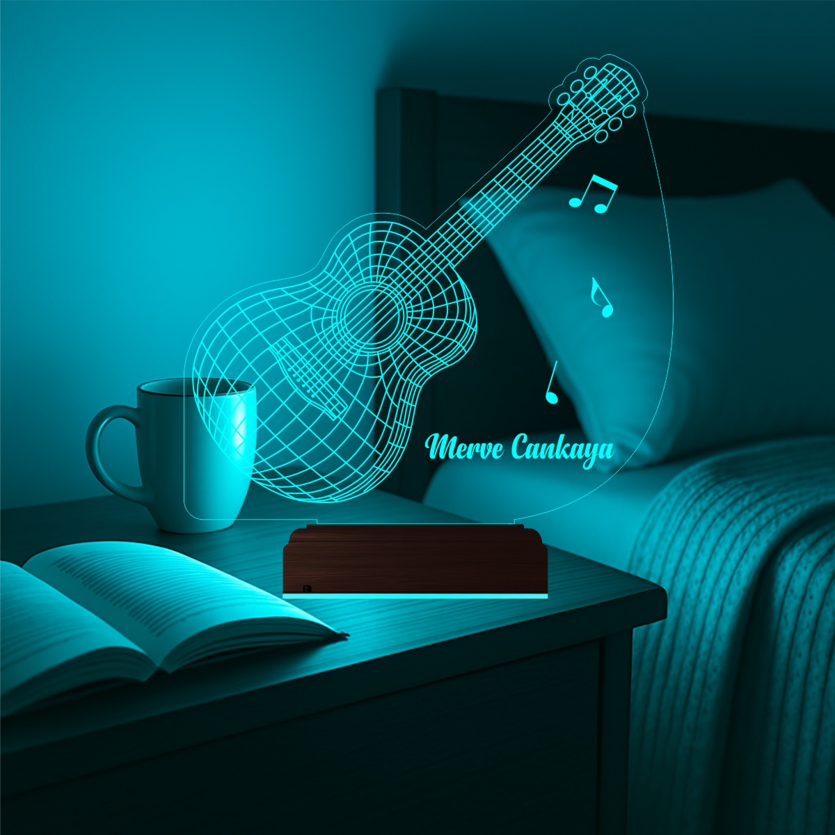 Именной подарок: 3d светильник электрогитара 2